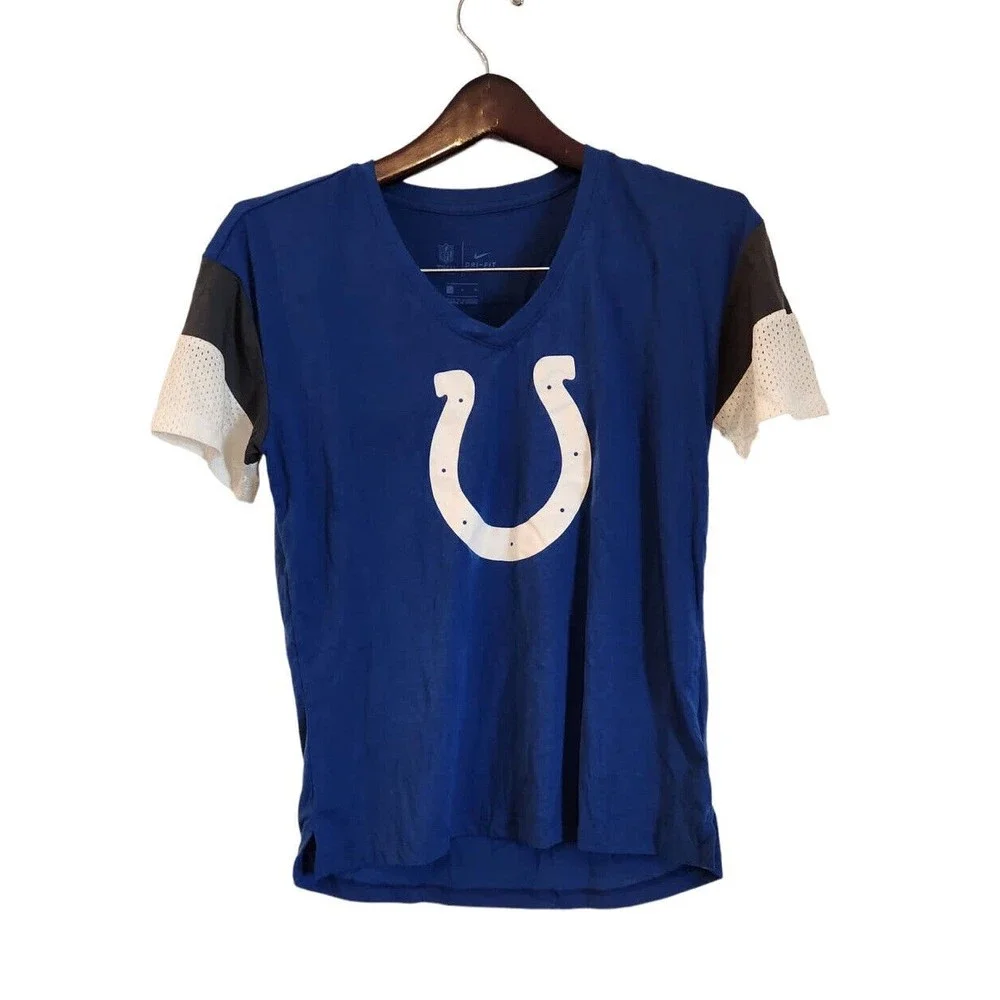 Nike Indianapolis Colts Dri-Fit T-Shirt Womens Size S Blue Team‎ Apparel NFL